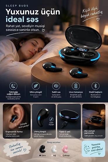 samsung buds: Yuxu üçün nəzərdə tutulmuş simsiz “Sleep Buds” qulaqlıqları. Yatarkən — 1
