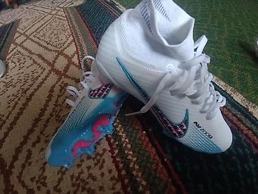 очки ии: Футбольные бутсы Nike Zoom, высокие, бело-голубые 37 размер ноп новые — 1
