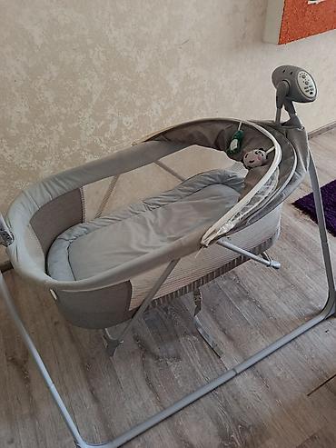 lay lay matras: Elektron beşik/kreşka – sallanan çərçivəli model - Rəng: boz - Yumşaq — 3