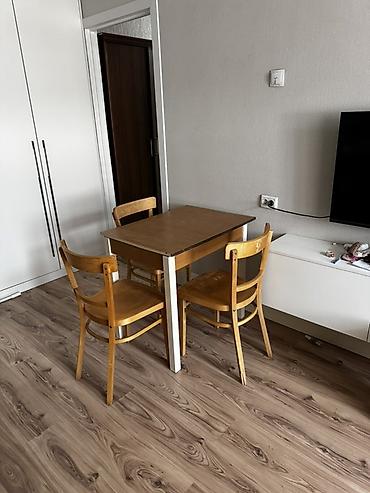 table study: Комплект: стол + 3 стула - Цвет: медово‑деревянный Габариты стола — 3