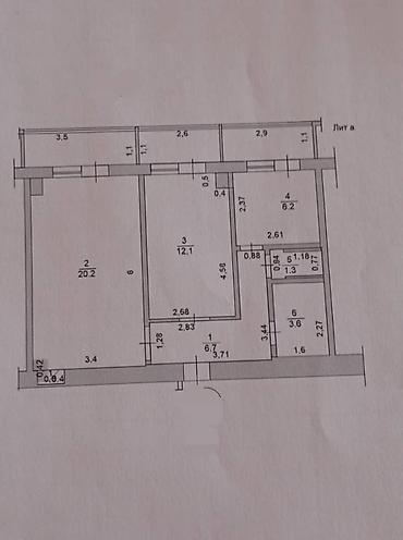 дома в чуйской области: 2 комнаты, 60 м², Филармония 106 серия, 5 этаж, Требуется ремонт — 1