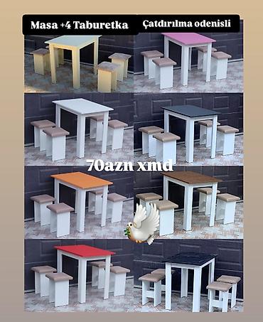 Mətbəx üçün, Yeni, Kvadrat masa, 4 stul lalafo.az -da Mətbəx üçün, Yeni, Kvadrat masa, 4 stul
