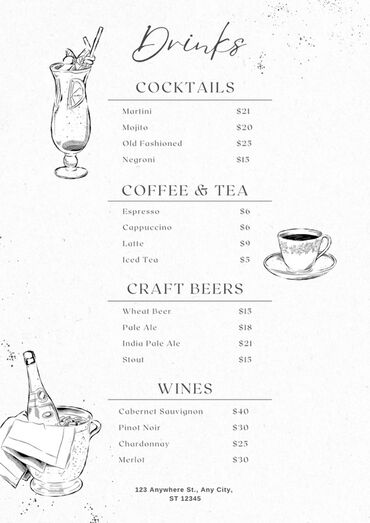 Reklam, çap: Kafe və restoranlar üçün hazır menyu dizaynları paketi Təsvir: - — 9