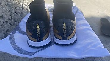 Бутсы: Сороконожки с носком Nike air zoom mercurial золотистые оригинальные — 3