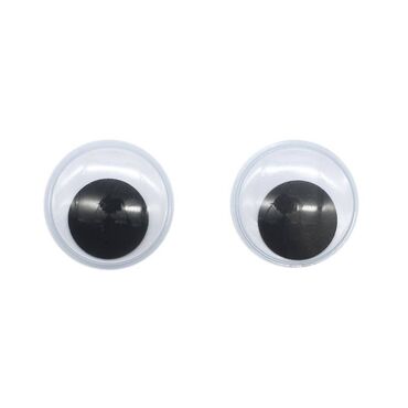 Другие комплектующие: Глазки бегающие, 1 пара, размер глаза 12 мм. Глаза круглые с