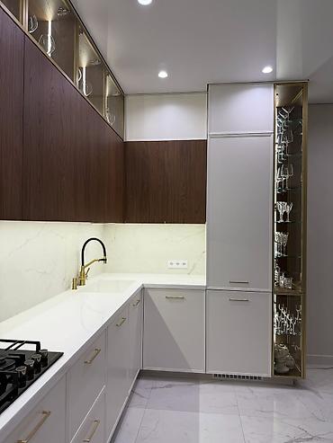 quxna mebili: Müasir dizaynlı L formalı mətbəx mebeli komplekti - Üslub: Minimalist — 3