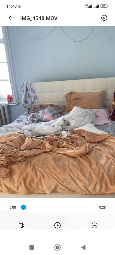 спальные гарнитуры кровать: Спальный гарнитур, Двуспальная кровать, Шкаф, Комод, цвет - Бежевый