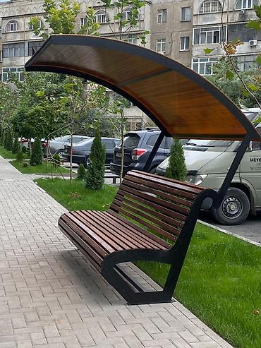 скамейка с козырьком: Скамейка Металл, Со спинкой, С крышей — 7