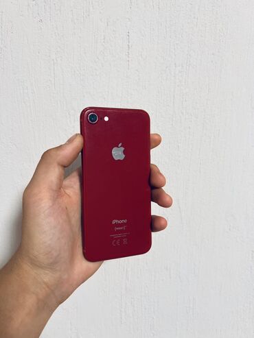 телеф: IPhone 8, Колдонулган, 64 ГБ, Кызыл, Коргоочу айнек, Каптама, 100 %