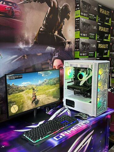 kompüterlər satış: Amd Ryzen 5 7600X + RTX 3060 Ti 8GB videokart ile sizler ucun gamer