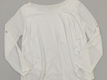 białe dopasowana bluzki z długim rękawem: Blouse, L (EU 40), condition - Good