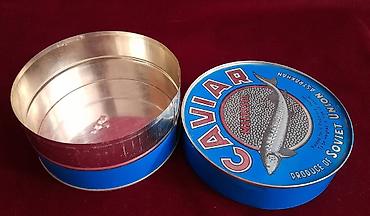 Искусство и коллекционирование: Банка CAVIAR астраханская икра 8х16 см СССР жесть — 6