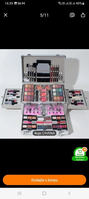 Šminka: Profesionalni kozmetički set šminke spakovan u prenosivi kofer — 7