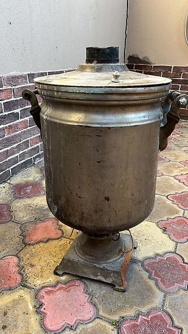 disqi sam: Böyük həcmli köhnə tip samovar 40 l çayxana qazanı - Material: metal — 4