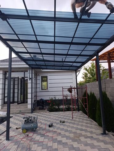 Сварка: Навес из Российского металла с поликарбонатным и металлическим — 14