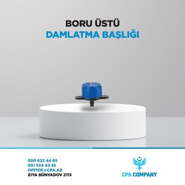 Бочки: Bu damcı başlıqları boruların üzərinə quraşdırılaraq bitkilərin
