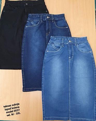 Suknje: Teksas suknje – više modela i nijansi - Model 0039/1: srednja dužina — 2