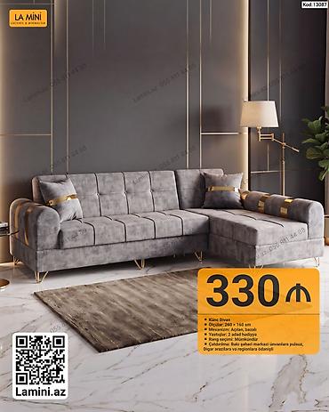 Ev üçün mebel: Künc divan – LA MINI dizaynı - Ölçülər: 260 × 160 sm - Mexanizm — 1