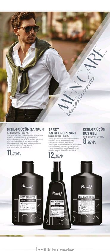 Fizika: MEN CARE – kişilər üçün baxım seriyası Məhsullar: - Kişilər üçün
