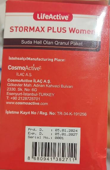 eşek sütü kremi: LifeActive STORMAX PLUS Women – suda həll olan qranul paket Məhsul — 2