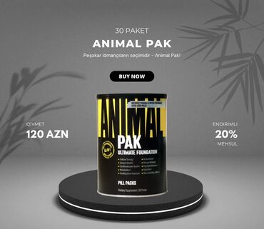 Vitaminlər və BAƏ: İdmançılar üçün nəzərdə tutulmuş Animal Pak vitamin və mineral