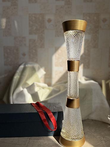 Вазалар: Ваза для цветов 40,5 см Aurum Crystal "Фелиция /Хрусталь с золотом" — 1
