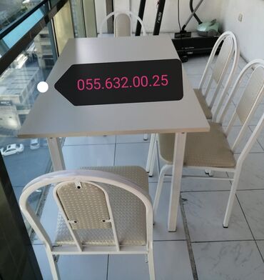 Masa və oturacaq dəstləri: Mətbəx üçün, Yeni, Açılmayan, Kvadrat masa — 10