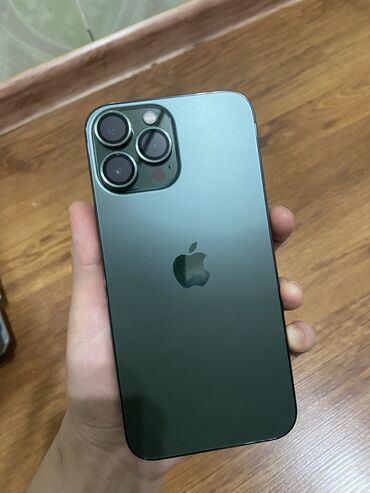 a 73: IPhone 13 Pro Max, Б/у, 128 ГБ, Зеленый, Защитное стекло, Чехол, 92 %