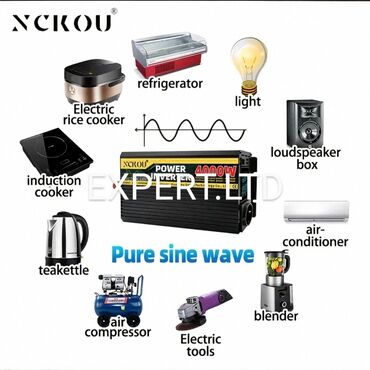 Digər elektrik malları: 3000 Watt gücündə təmiz sinus dalğalı invertor satılır. Daxil olan — 10
