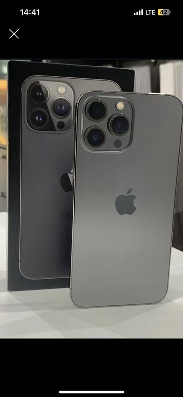 Apple iPhone: IPhone 13 Pro, Новый, 128 ГБ, Графит, Зарядное устройство, Защитное стекло, Чехол, 88 %