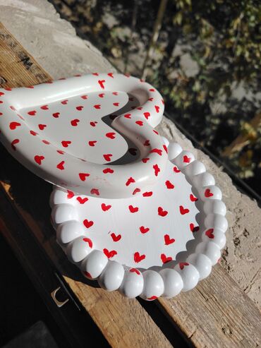Digər ev dekoru: Handmade dekorativ keramik aksesuarlar dəsti - Ürək formalı boşqab — 20