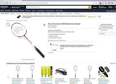 Rekviziti za vežbanje: TecnoPro badminton reket – Fiberec 220 - Model: Fiberec 220 (oznake — 7