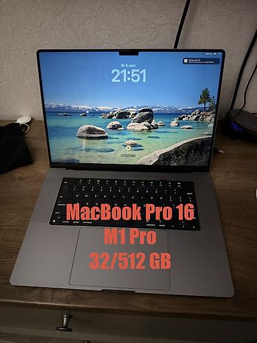 apple max: MacBook Pro 16 M1 Pro 32 / 512 Gb АКБ 96% 55цикла. Состояние — 1