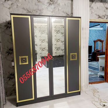 Sifarişlə dolablar: Düz dolab, Yataq otağı üçün, Paltar üçün, Açılan, Quraşdırıla bilən, 5 qapı — 5