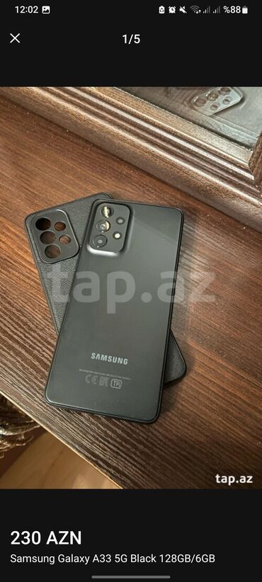 telefon tap az: Samsung Galaxy A33 5G, 128 GB, rəng - Qara, Sensor, Barmaq izi, İki sim kartlı