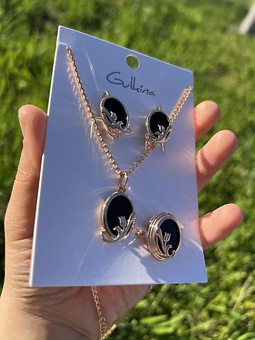 Наборы украшений: Дубайская бижутерия💎 Набор украшений Gulkina с черным овалом и — 5