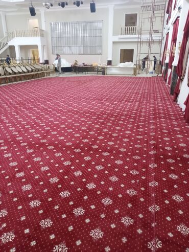 коврик для офиса: Жайнамаз, Новый, Ковролин для мечети, цвет - Красный