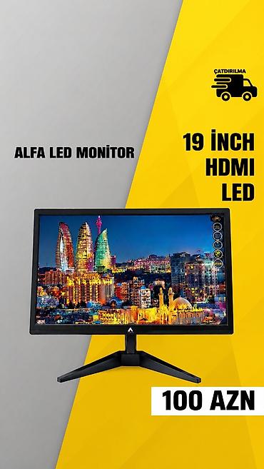 monitor stand: ALFA LED Monitor - Ekran ölçüsü: 19 inch - Panel növü: LED - Giriş — 1