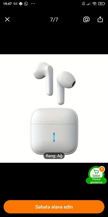 Mikrofonlar: Yeni Simsiz (Bluetooth) Qulaqcıqlar, JTS, rəng - Ağ
