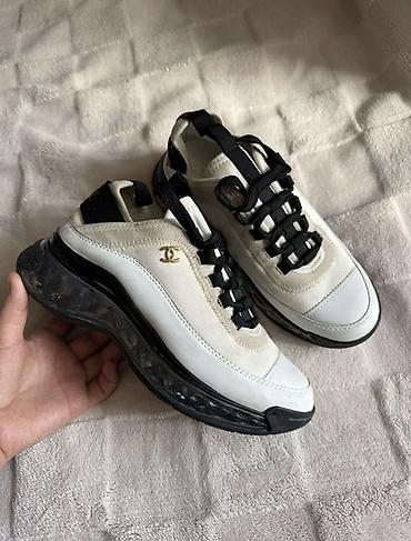туфли chanel: Кроссовки, 36.5, 37, Chanel, Б/у, цвет - Белый — 1
