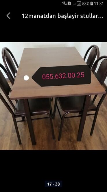 Stullar: Stol stul desti masa və oturacaqlar dəstləri. Stollar. Stullar — 8