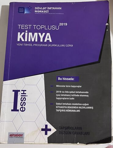 kimya test toplusu 2 ci hisse: Kimya test toplusu 1 hissə, 2019