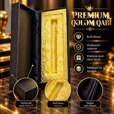 bayraq lent: Premium Qələm Qabı - Zərif və təmtəraq­lı dizayn: Qızılı dekor — 2