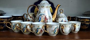 optimal elaqe: Çay dəsti, rəng - Qızılı, Keramika — 3