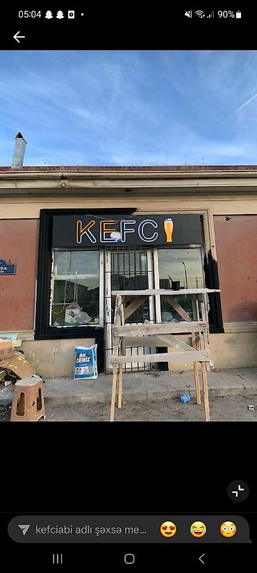 barber reklam: KEFÇİ – küçə barı / pivə və qəlyanaltı nöqtəsi üçün cəlbedici neon — 2