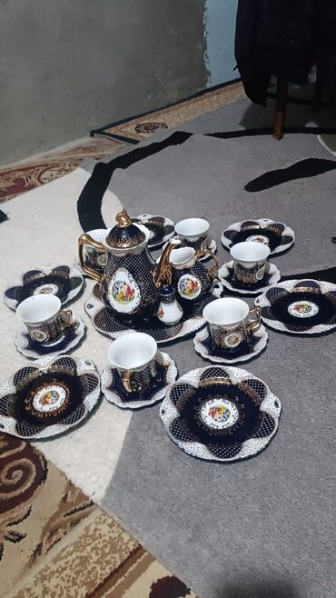 Çay dəstləri və servizlər: Çay dəsti, rəng - Göy