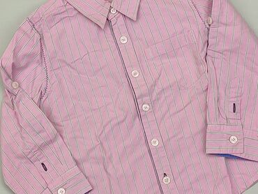 krótkie bluzki z długim rękawem: Koszula 2-3 lat, stan - Dobry, wzór - W paski, kolor - Różowy