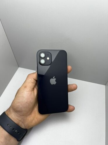 купить бу iphone: IPhone 12, Колдонулган, 64 ГБ, Кара, Коргоочу айнек, Каптама, Кабель, 90 %