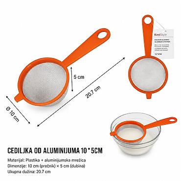 KMT Style aluminijumska cediljka sa drškom 10 × 5 cm - Tip: kuhinjska