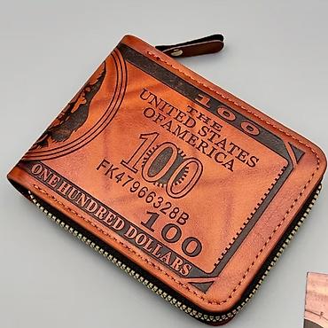 карточка: Новый качественный Кошелек с тематическим тиснением «100 долларов» - — 1